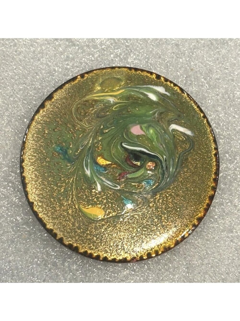 1970s Modernist Enamel On Copper Abstract Brooch Pin MCM
